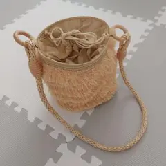 フリンジデザイン円形かごバッグ