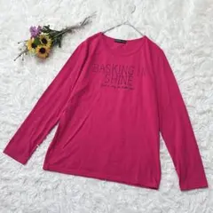 COOKIES HOUSE　コットン混　長袖Tシャツ　カットソー　ピンク　Ｌ