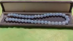 ライトブルー天然石ビーズネックレス