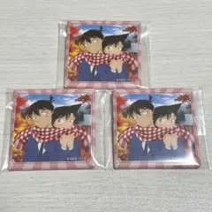 名探偵コナン メモリアル缶バッジ 工藤新一 毛利蘭 3点セット