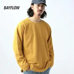 【BAYFLOW】 ベイフロー ワッフルレイヤード トップス 黄色 サイズ4 L