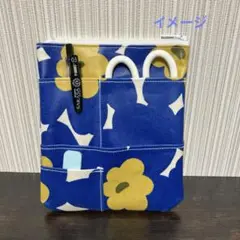 ハンドメイド 花柄ナースポケット ラミネート ポケットいっぱい ファスナー付き
