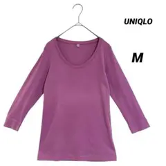 未使用/訳あり/UNIQLO/ユニクロ/七分袖カットソー/ピンク/サイズM