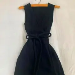 archi 巻きスカートリブワンピースBLACK サイズM