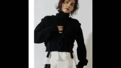 un3d ショートケーブルレイヤードニット