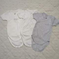 美品 プチバトー 短袖ボディスーツ 3m/60cm 3枚セット