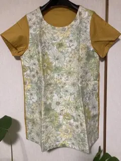 【新品未使用品】✨リバティ花柄マスタードイエローTシャツ・カットソーチュニック