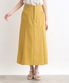 グローブ　麻調タックAラインスカート　オーク