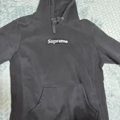 Supreme ブラック フード付きパーカー