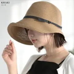 麦わらハット 麦わら帽子 バケットハット UV 紫外線カット 折りたためる