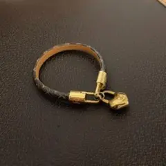Louis Vuittonモノグラムレザーハートブレスレ クレイジーインロック