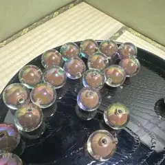 オーロラ 2重ビーズ 茶色 20＋α ①
