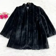 フェイクファーコート ジャケット ブラック Lサイズ カフス 総裏地