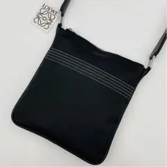 未使用品✨LOEWE ショルダーバック アナグラム 総柄 ブラック リピート