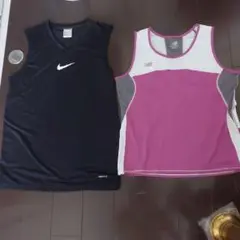 日曜日セールで破格です ナイキとニューバランスのスポーツシャツ２枚