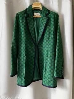 GUCCI GG ジャケット キャンバス グリーン レディース