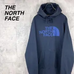 希少 THE NORTH FACE ノースフェイス パーカー プリント 紺