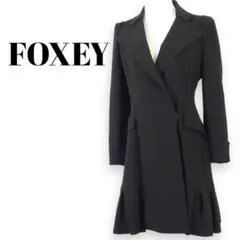 フォクシーニューヨーク.ブラックコート.サイズ40.L.11号。FOXEY