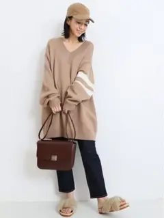 【Deuxieme Classe】Oversized Vネックセーター