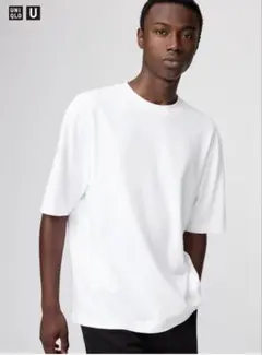 ユニクロ Ｕ エアリズムコットン オーバーサイズTシャツ ホワイト Lサイズ