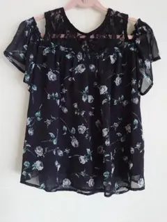 nohea 花柄 シフォン オフショルダー半袖トップス