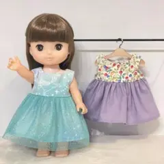 【85】ソランちゃん　メルちゃんの服　ユニコーン柄　花柄　ハンドメイド