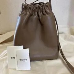 Theory ブラウンレザーショルダーバッグ