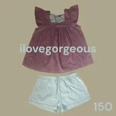 ilovegorgeous フリル袖トップスとショートパンツ セット　150