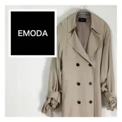 【美品】EMODA ルーズトレンチコート ロング ベージュ リボン フリー
