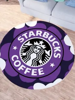 ✨大人気✨スタバ・ラウンドカーペット✨パープル