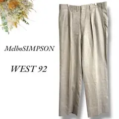 MelboSIMPSOM スラックス A92 グレージュチェック 通勤4022