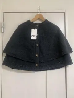 最終価格 新品未使用 ZARA ニットケープジャケット M ザラ カーディガン