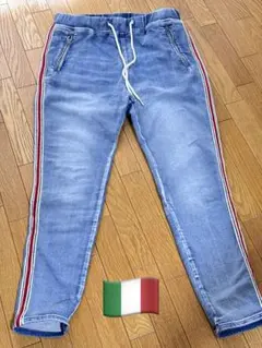 インポートデニム ウエストゴム サイドライン入り ストレッチ Italia