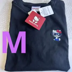新品❤️ラスト1 ワンポイント　ブラック黒ハローキティSanriotシャツM
