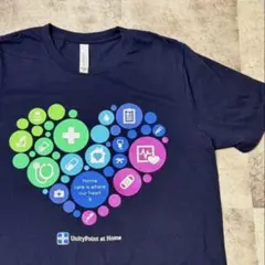 Mサイズ　UnityPoint ハート柄医療Tシャツ 紺
