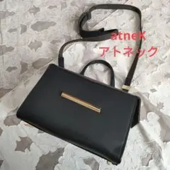 ✾atnekアトネック　黒✕グレー　ショルダーバッグ✾