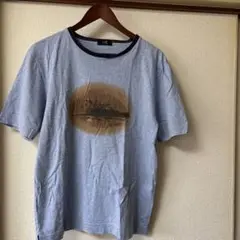 23 HOMME ライトブルー 風景プリント Tシャツ