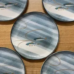 九谷焼 峰山窯 鮎 中皿 銘々皿 18cm