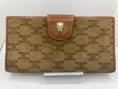 セリーヌ 長財布 札入れ ベロア マカダム トリオンフ
