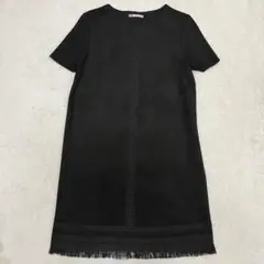 美品 ZARAスエード調フリンジワンピース S〜M エスニック