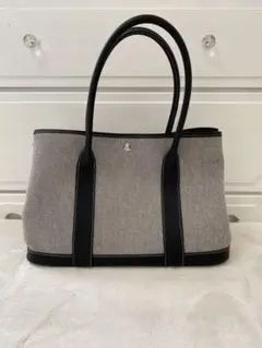 本革　キャンパス　ハンドバッグ