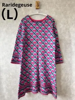 0474 RaridegeuseラリデジュージュニットワンピースLサイズレトロ感