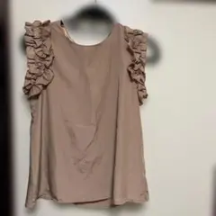 Crazy Angel ベージュ フリル ノースリーブ M