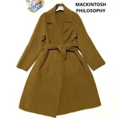 新品同様✨マッキントッシュフィロソフィー 38 ガウンコート 茶 ウール100%
