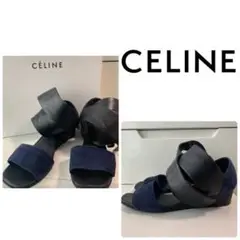 セリーヌ ブラックレザー サンダル