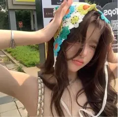 バブーシュカ ヘアバンド 三角巾 韓国 人気 おしゃれ 花柄