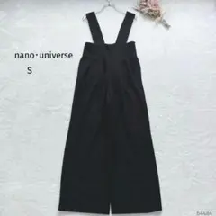 ナノユニバース| ハイウエストサロペット【S】ブラック タック オケージョン
