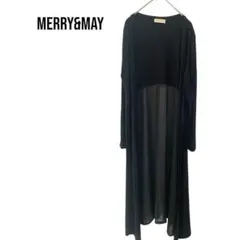 MERRY&MAY 長袖ロングカーディガンジレ羽織　シア透け感