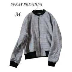 チェック柄 ブルゾン　ジャンパー M 黒　SPRAY PREMIUM