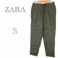 ザラ♡ZARA【S】カジュアルパンツ リネン混 ウエストゴム 着回し カジュアル